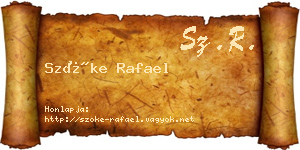 Szőke Rafael névjegykártya